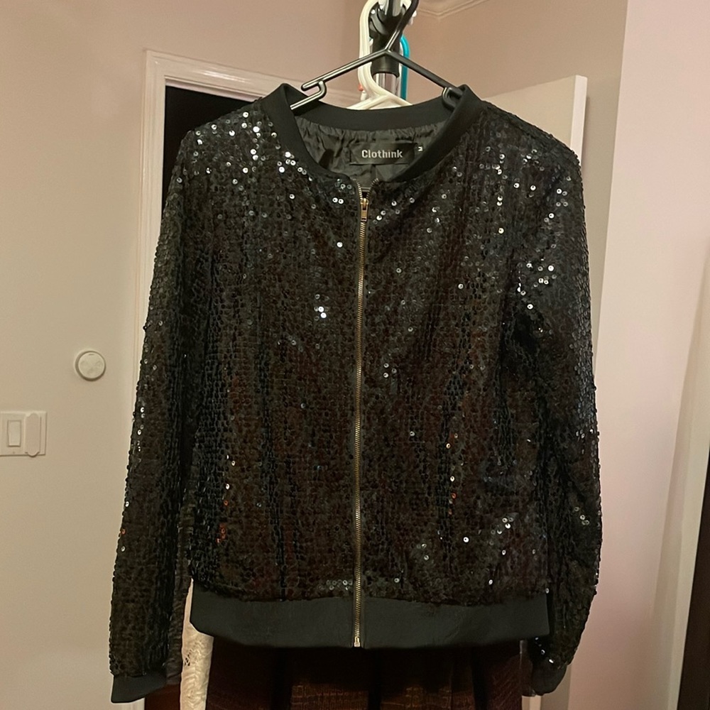 Black Sequin Jacket, size M